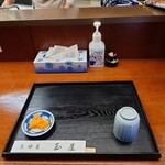 玉屋 - 着席時の装備。