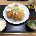 かつ元 - 選べる3品！よくばり定食　1,430円　カニクリームコロッケ、ヒレカツチーズロール、ロースカツ