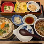 夢庵 - 料理写真:お楽しみ膳　深川御飯＋小温そば¥989-