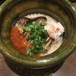 割烹 隆 - カマス、カニ、いくらさんの豪華釜飯さんでーす。