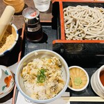 Kaoru Tsukesoba Sobana - 木の実せいろと燻製さば飯＋追加せいろ