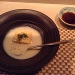 六本木すずな - 先付ーもろこしすり流し芝えび進上