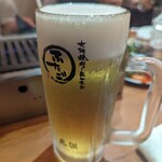 大阪焼肉・ホルモン ふたご - まずはビアーで乾杯