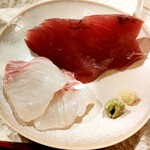 寿司割烹 和蔵 - 鰹と鯛のお造り