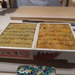 鮨 銀座 おのでら - ムラサキウニとバフンウニ