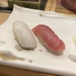 Tsukiji Sushi Sei - 墨イカ、中トロ。