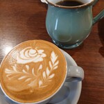 DAIBAN COFFEE cafe - セットのドリンク(カフェラテ、ブレンドコーヒー＋50円でＬサイズに)✨コーヒーはニカラグア(中央アメリカの国名)のジャバニカを♪とても軽やかで美味しいコーヒーでした♪サイズアップも嬉しい。