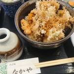 Sobadokoro Nakaya - 具はナス、椎茸、カボチャ、イカ、エビ…。かき揚げランチ 1100円