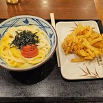 丸亀製麺 - 明太釜玉(並) + えび天
