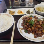 中華料理 慶華楼 - 鶏肉の味噌炒め定食