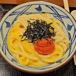 丸亀製麺 - 明太釜玉(並) + えび天