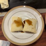 もんじゃ近どう 本店 - あんこ巻き。黒蜜が美味しい。