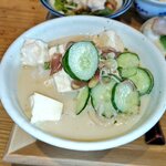Miyazakifuudo Kuwanne - 冷や汁はお豆腐を崩してご飯にかけて頂きます