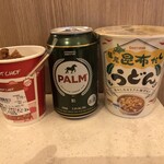 セイコーマート - セコマ道産昆布だしうどん：１２８円 ・ホットシェフザンギ：２７８円 ・ＰＡＬＭビール：１６８円