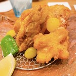 蕎麦割烹  倉田 - 豊後水道産トラ河豚 唐揚げ、ウグイス(1匹に1個の部位)