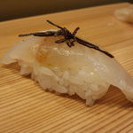 鮨処 多田 - 白甘鯛(八幡浜)小松こんぶ(京都雲月)添え