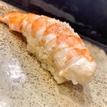 Fukube Sushi - 東京湾富津産の車海老・身に厚みがあり、プリっぷりで、歯で噛むとプツンと甘味が弾ける素晴らしい車海老