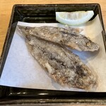 蕎麦処 みかわ - おススメの目光の唐揚げ、常磐ものです。