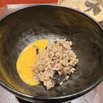 ごだん 宮ざわ - 古代米のリゾット。日本画のようなプレゼン。素敵です。