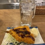 徳田酒店 - アジフライは裏切らない… 焼酎(さそり)と共に