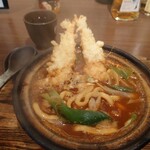 山本屋 - 海老天2本玉子入り味噌煮込みうどん