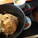 フリットふくみ - 天丼膳850円（→ご飯が軟らかすぎ 残念）