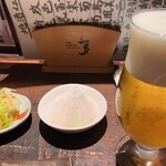 Kushiyakidokoro Torinosuke - 生ビールとお通し