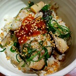 Yaki Miso Ramen Yadoya - アブラボウズの味噌漬焼 土鍋炊き飯 いくら乗せ