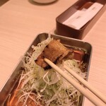 Manyuutei - 細切り包みネギサラダと焼肉