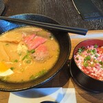 北海道キッチン YOSHIMI - 札幌味噌ラーメン、牛トロごはん
