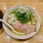 中華そば ココカラサキゑ - 塩丸鶏+ワンタン&九条ネギ 1300円