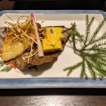 Yumoto Fuboukaku - 油カレイ雲丹風味焼き 牛蒡 玉子焼き