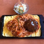 ポインセティア - 料理写真:【ランチC】イタスパのハンバーグのせ　830円