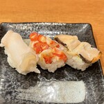 Taishou Zushi - 手前：バイ貝・あかにし貝・さざえ