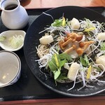 そば処みよし - 揚げ餅そば、冷たいの、大盛り。