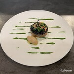 カーサ・デル・チーボ - 八戸産の喜知次と深浦産のボタン海老のタルターラにイタリア産のキャビアのせ