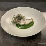 カーサ・デル・チーボ - 鱸のアッローストを菊菜ソース