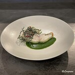 カーサ・デル・チーボ - 鱸のアッローストを菊菜ソース