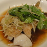 新中国料理 HARAKAWA - 長崎　アコウ姿蒸し広東風・・・小皿にON！