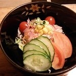 貯水池 鳥山 - 鳥山から揚げに付くサラダ