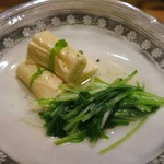 新ばし 星野 - 湯葉と京水菜のお浸し