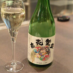 鮎知 - サービスで頂いた企業オリジナルラベル（岡崎市 柴田酒造場）