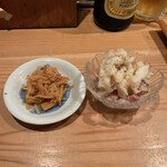Tsubaki Shokudou - 自家製なめたけとミニポテトサラダ