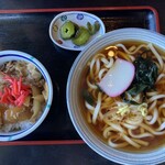 花むすび - うどんとミニ牛丼セット