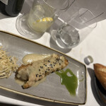 IRUÑAZARRA - ②アスパラの白身魚包み、魚出汁クリーム