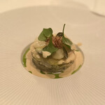 Relais & Chateaux Central Park Voorburg - ⑥スライスポテトとタラ、ザワークラウト、月桂樹、スベリヒユ