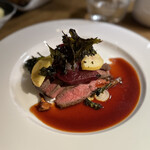 Restaurant Les Salons - ⑦牛肩肉のグリル、ビーツ、レンズ豆