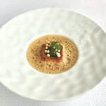 L'Eau Vive - ④魚のビスケット、バジルクリーム、アメリケーヌスープ