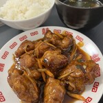 屋台屋 民食天成 - 酢鶏定食(野菜炒め付き)750円