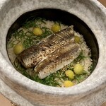 目黒 ながもと - カマス　九条ネギ　銀杏